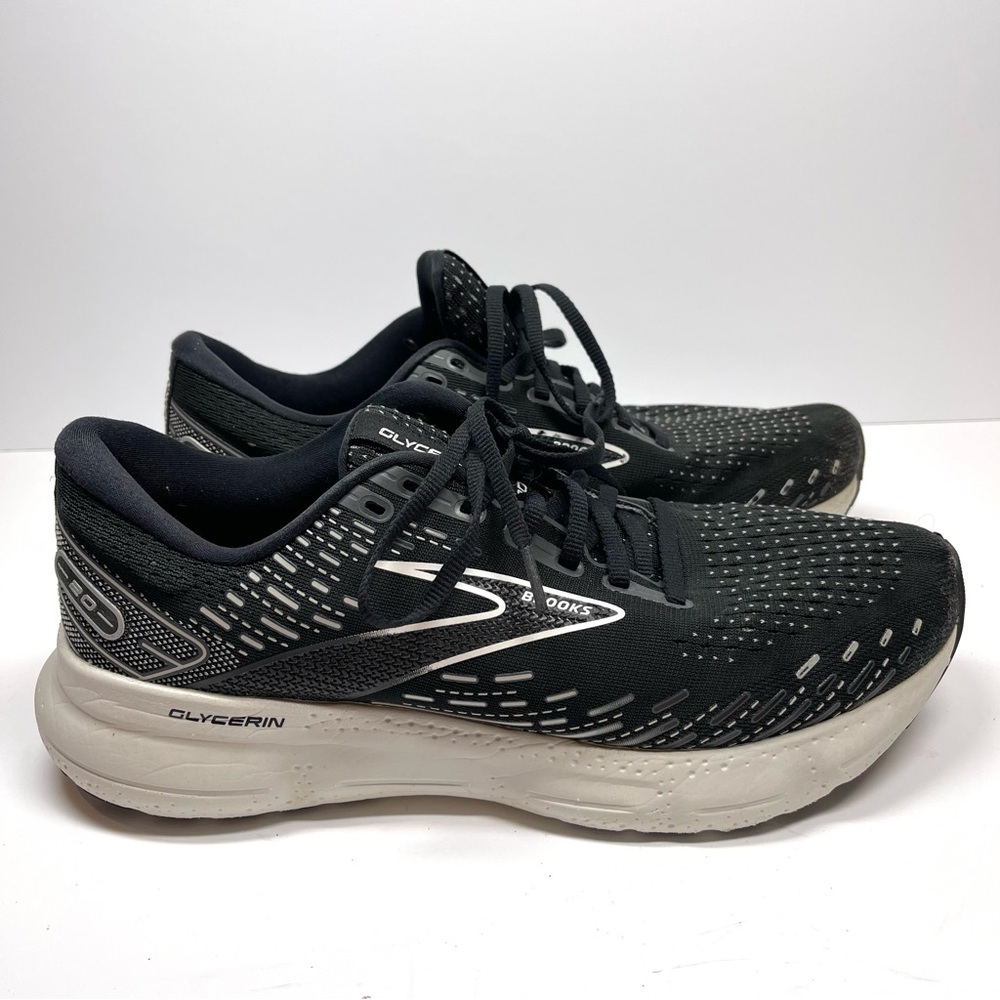 Brooks Running Shoe Men’s‎ Size 10 Glycerin 20 Neutral Black White
